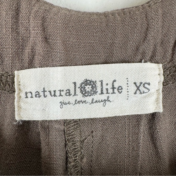 Natural Life Carrington Jumpsuit Overalls Mushroom Brown Floral Embroidery XS - Picture 3 of 6